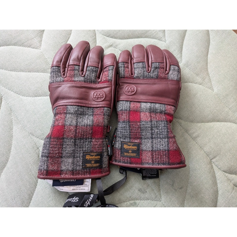 Swany Hudson Collective Wool Leather Gloves Brown Mens Size LG Woolrich Winter